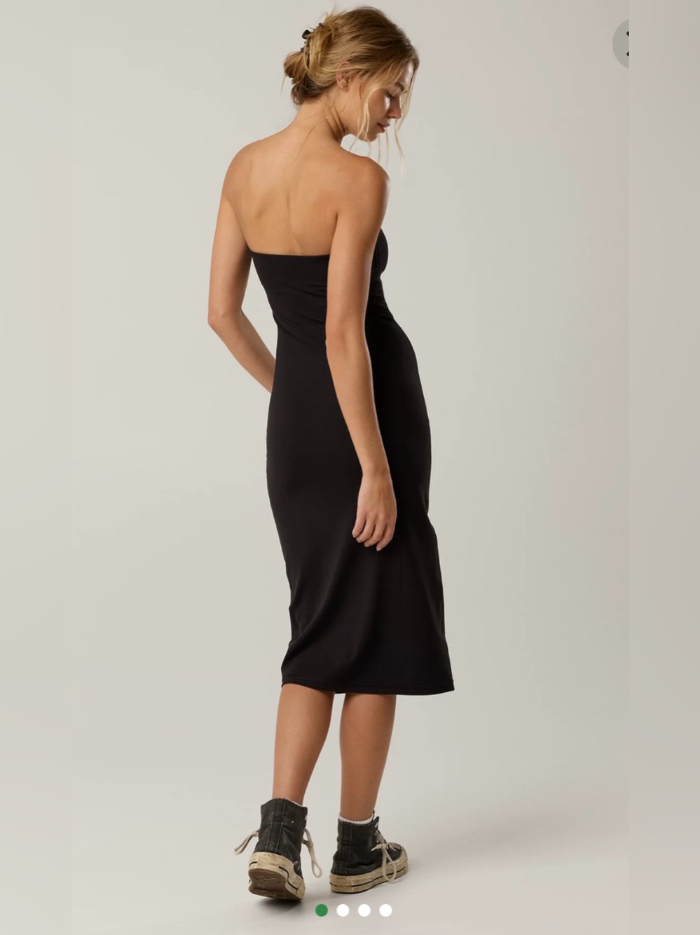 Aerie Strapless Black Midi Dress - Sleek Tube Style - Picture 2 of 4